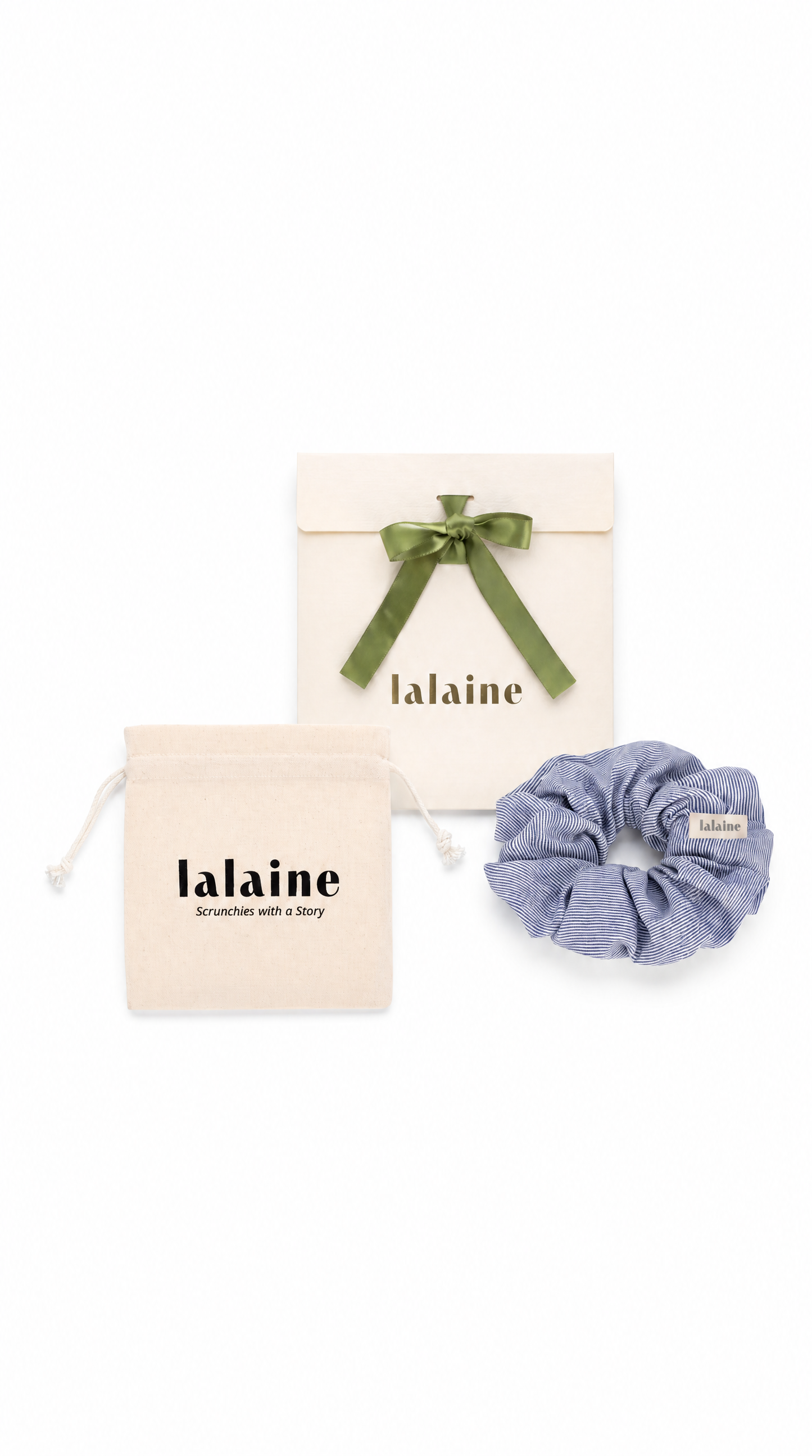 Scrunchie Blue Cotton Stripes