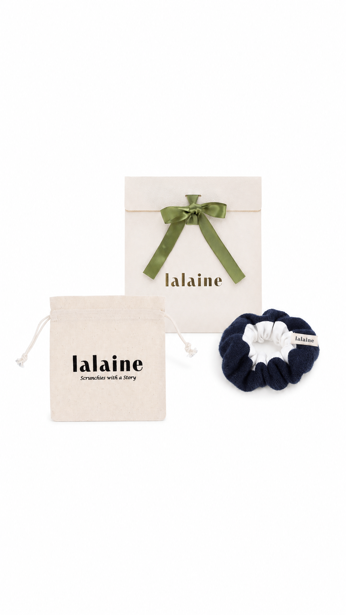 Scrunchie Navy & White - The Classic