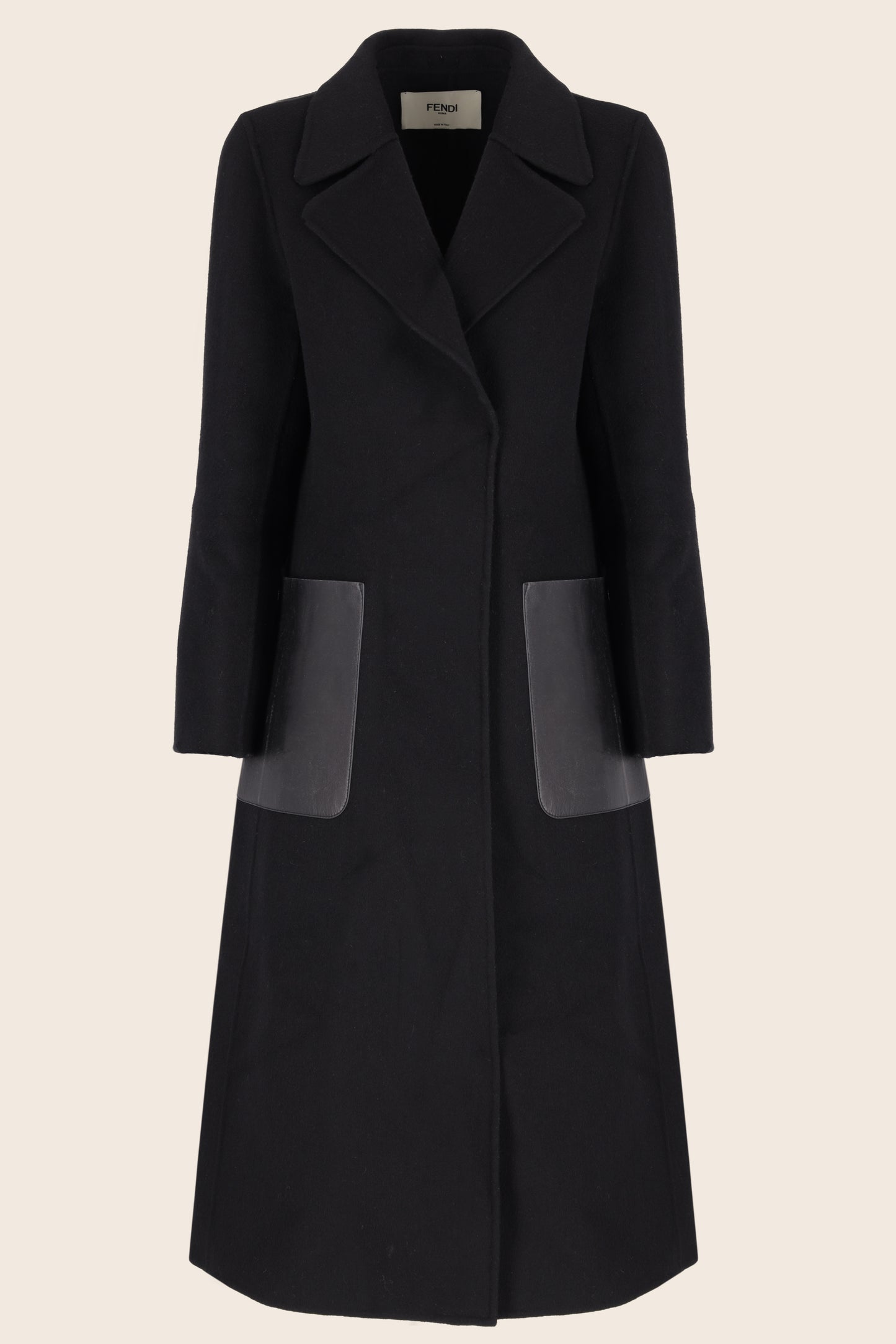Coat with Leather Details