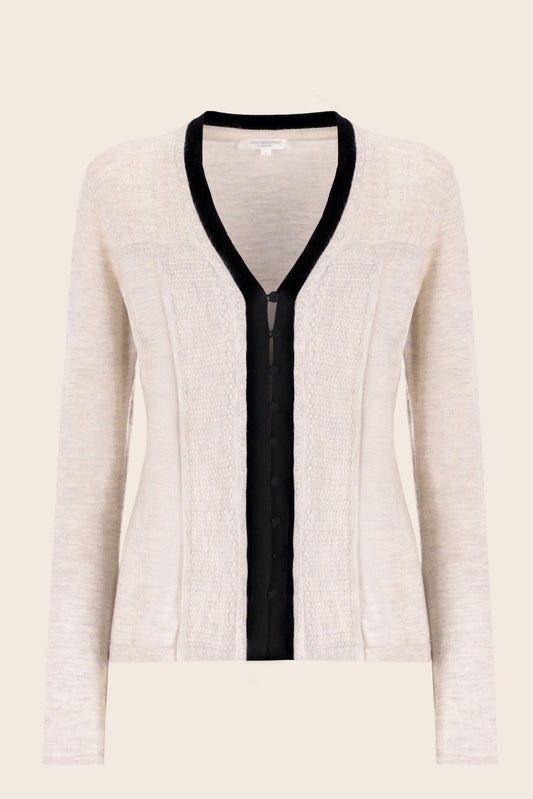 Cardigan with covered buttons (small repair on the sleeve)