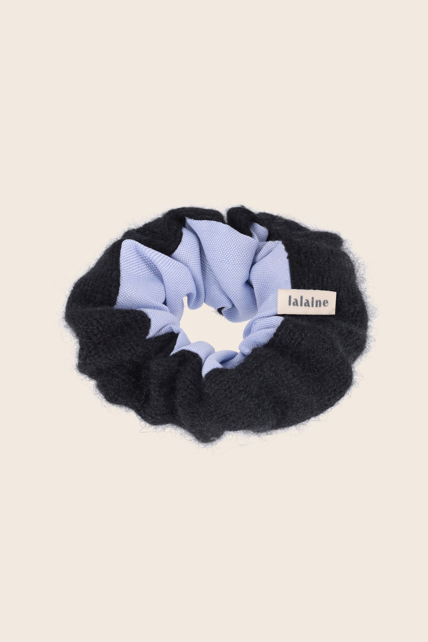 Scrunchie Black & Light Blue - The Noir