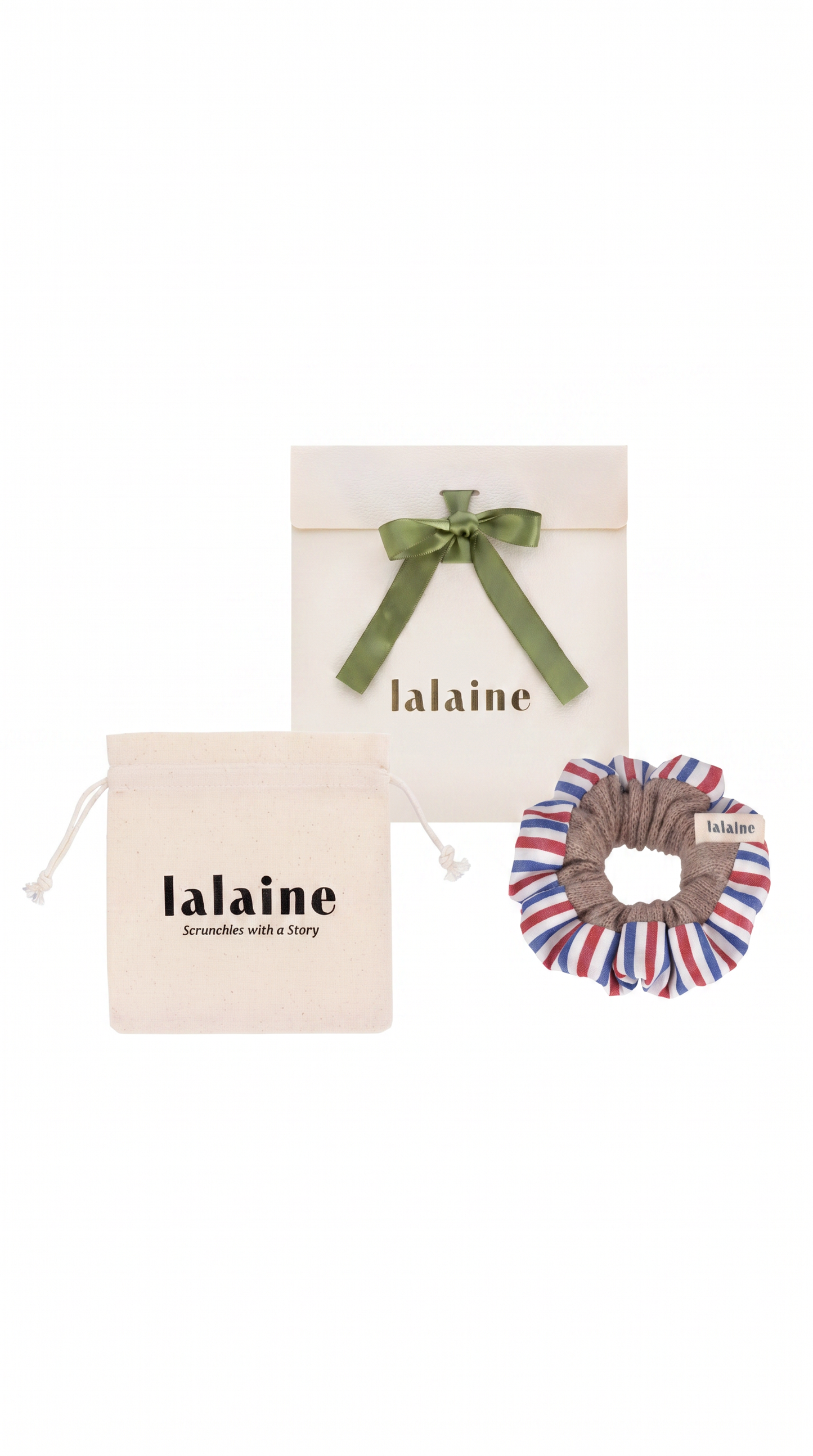 Scrunchie Hazel & Blue/Red Stripes - The Stripe